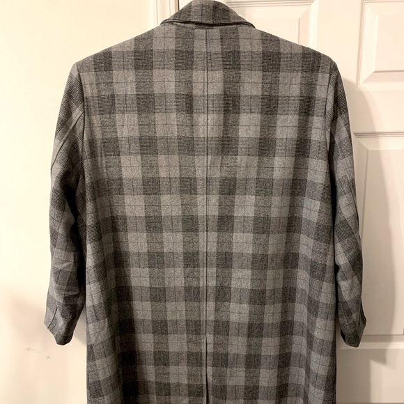 Kingsize 3/4 Gray Plaid Wool Coat 3XL Big and Tall - Picture 3 of 11